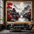 thumbnail image 6 of Red Bridge and East Asian Pavilion Tapestry Wall Hanging, 6 of 7