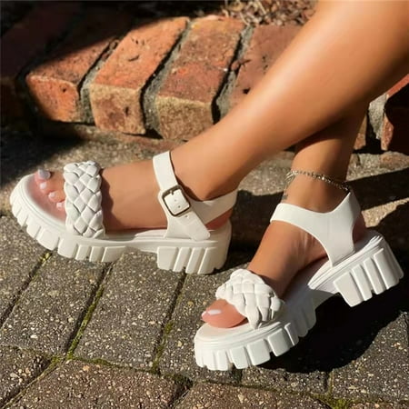 

Women s Platform Sandals Flatform Slide Open Toe Casual Summer Beach Outdoor Wedge Woven Platform Sandals