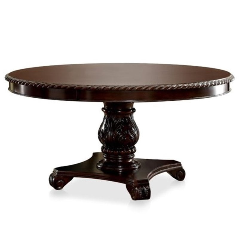 Pemberly Row 60 Round Pedestal Dining, 60 Round Dark Wood Table