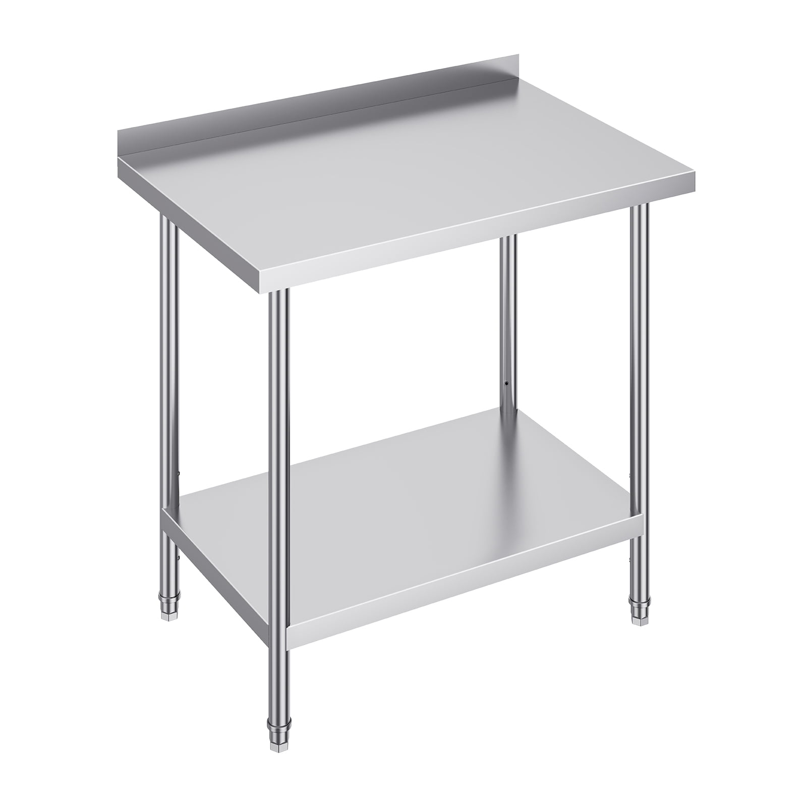 KFFKFF 24x36x36 Inch Metal Work Table, Durable Stainless Steel Work Table for Commercial Kitchen Use, Adjustable Height, Suitable for Restaurants, Homes, and Hotels