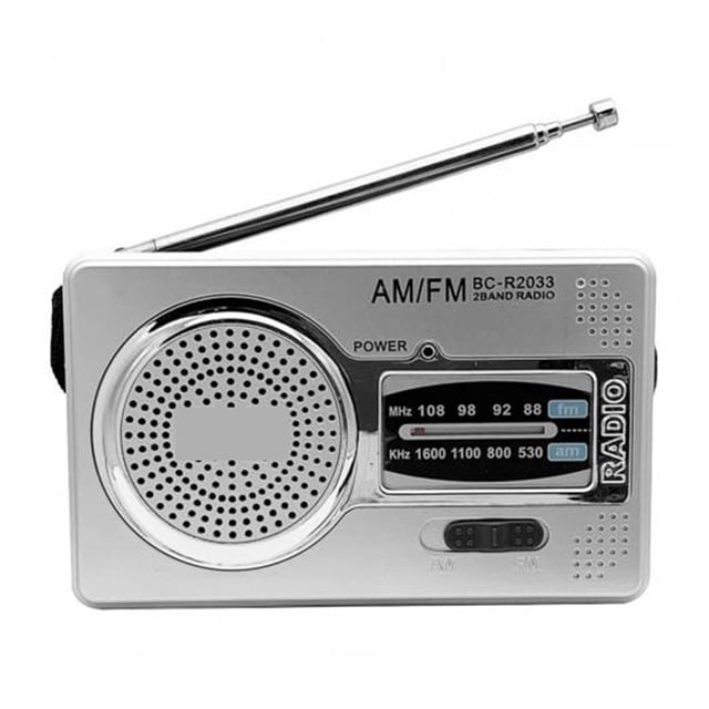 BC-R2033 Radio AM FM Antenne Télescopique Bande Complète Récepteur Radio Portable Rétro FM Lecteur Radio de Poche pour Aînés, Facile à Utiliser