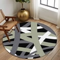 thumbnail image 2 of Round Rug 6Ft Washable Non-Slip, Sage Green Black Geometric Circle Area Rugs for Living Room Bedroom, Modern Art Abstract Grey Line Indoor Floor Mats Carpet Runner for Home Decor Aesthetic, 2 of 8