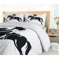 thumbnail image 3 of Duvet Cover Set, Racing Horse with a Jockey Girl Jumping Above Barrier Barn, 3 of 5