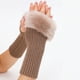 thumbnail image 3 of 2 pares de guantes peludos sin dedos con orificio para el pulgar, calentadores de brazos de punto, mitones para mujeres, para escribir, enviar mensajes de texto y conducir., 3 of 9