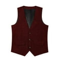 thumbnail image 6 of Chbgutlmr Men's Casual Business Vests Sleeveless V Neck Button down Fitted Waistcoat Casual Work Formal Vests, 6 of 7