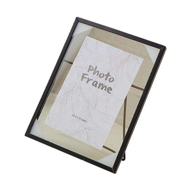 Creative Nordic Metal Glass Photo Frame Photo Frame Decoration Home Display Rack Living Crafts Home Desktop Bedroom Decors M Black