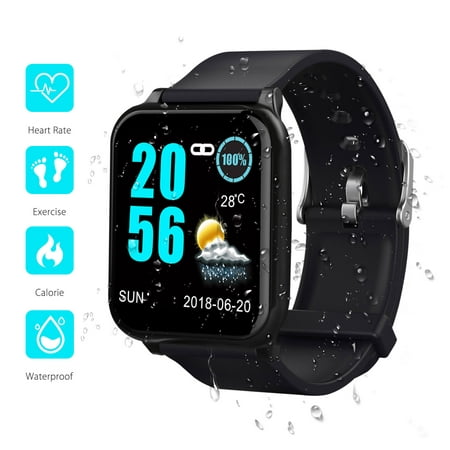 Bluetooth Fitness Tracker, EEEKit Waterproof Smart Watch Bracelet Wristband with Heart Rate and Sleep Monitor Activity Tracker Multi-Sport Modes & Connected GPS for iOS
