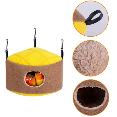 Sugar Glider Hammock Nest Thick Fleece Hanging Bed Soft Winter Warm House for Cage Corner for Squirrel Ferret Hamster Parrot Small Animal