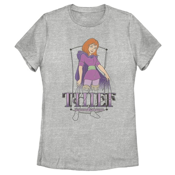 Women's Dungeons & Dragons Sheila the Thief Cloak Cartoon  Graphic Tee Athletic Heather Small