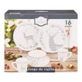 thumbnail image 1 of Vajilla Holiday Time Diseño de Reno y Copos de Nieve 16 Piezas, 1 of 4
