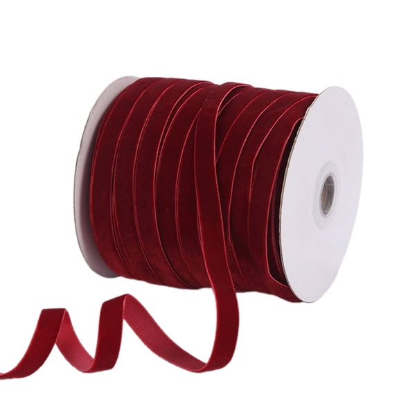 TELOLY Chiffon Ribbon Crafts Packaging Decoration Red Ribbon Edge Ribbon Ribbon for Gift Wrapping Wine Red 240*50