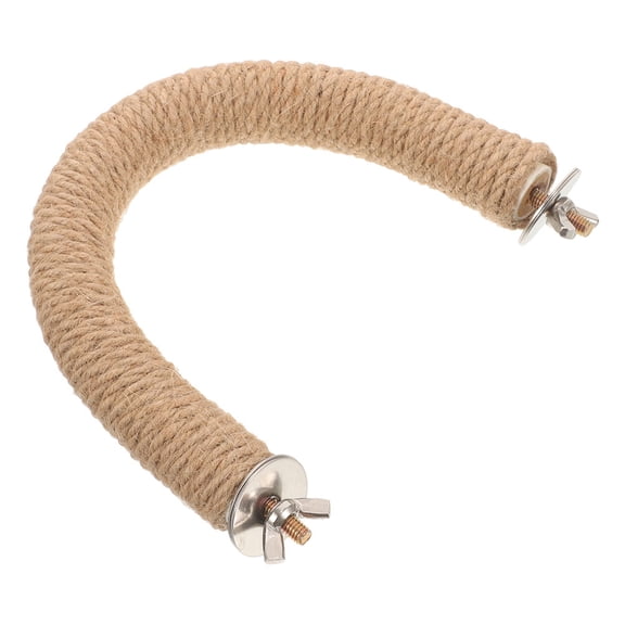 DEEPCRAFF Light Brown Parrot Rope Perch Cage Accessory for Small Birds and Parakeets