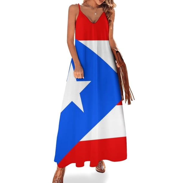 Vestido sin mangas con la bandera de Puerto Rico Vestido largo mujer vestidos de fiesta mujer vestido sexy para mujer