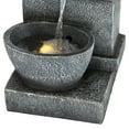 thumbnail image 4 of Three Bowls 32 1/4" High Large Modern Indoor Outdoor Decor Gray Faux Stone Floor Fountain w/ Light LED Cascading, 4 of 9