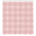 thumbnail image 3 of Pink and White Shower Curtain, Hypnotic Axially Symmetric and Concentric Rotated Square Shapes, Fabric Bathroom Set with Hooks, 69W X 84L Inches Extra Long, Pale Pink Dried Rose, by Ambesonne, 3 of 3