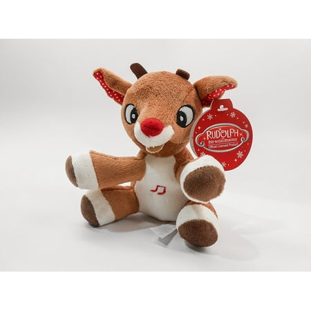 Rudolph, The Red-Nosed Reindeer, MUSICAL 5 inch (12.7 cm) Plush Toy, Plays Rudolph the Red-Nosed Reindeer - Press belly to hear music! By Kids