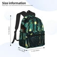 thumbnail image 4 of Haiem Mystical Black Cat Fireflies Lightweight Backpack for School, Classic Basic Water Resistant Casual Daypack for Travel with Bottle Side Pockets, 4 of 8