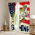 thumbnail image 3 of Manfei Rustic Pike Fish Blackout Curtains Set of 2 (52x84 Each), Lake House Fishing Window Curtains, Grunge American Flag Curtains and Drapes, Luxurious Room Decor, 3 of 6