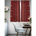 thumbnail image 4 of Bohemian Texture Sheer Curtains 2 Panels Set Abstract Red Black Geometric National Ethnic Tribal Sheer Window Curtains Light Filtering Rod Pocket Voile Drapes for Bedroom Living Room 52"X72", 4 of 8