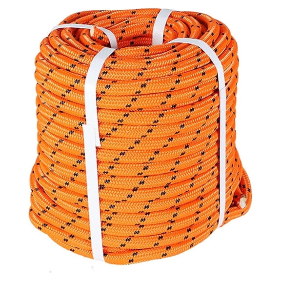 1/2In x 150FT Arborist Bull Rope Double Braid Polyester Rigging Hoisting Line High Strength Tree,Orange & Black