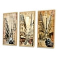 thumbnail image 3 of Designart "Nostalgic Paris Vintage Collage IV" City Paris Framed Wall Art Set Of 3 - Brown Paris Frame Gallery Set For Office Decor, 3 of 6