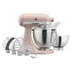 thumbnail image 1 of KitchenAid Artisan Series KSM195PSFT - Batidora de pie con cabezal inclinable con paquete de accesorios premium, color rosa pluma, color rosa KitchenAid NA, 1 of 4