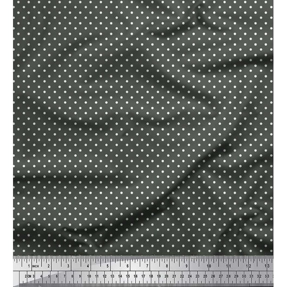 Soimoi Modal Satin Fabric Dots Dots Print Sewing Fabric Yard 42 Inch Wide