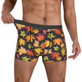 thumbnail image 2 of Salouo Colorful Maple Leaves Print Men's Boxer Briefs,Breathable Underwear Elastic Waistband Briefs for Men -Small, 2 of 8