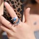 thumbnail image 4 of Anillo abierto Qarigey Vintage para novia boda aniversario banquete nudillo moda joyería personalizado Azul AP010546-02B, 4 of 6