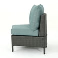 thumbnail image 6 of Adelina Wicker Outdoor Curved Loveseat Sectional with Cushions, Gray and Teal, 6 of 7