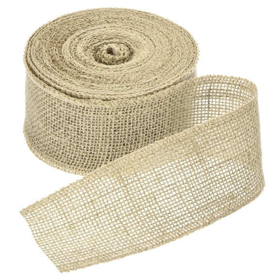 Uxcell Burlap Ribbon, 2.4 Inch Wide 11 Yards Natural Jute Fabric Ribbon for DIY Crafts Gift Party Christmas Home Decor