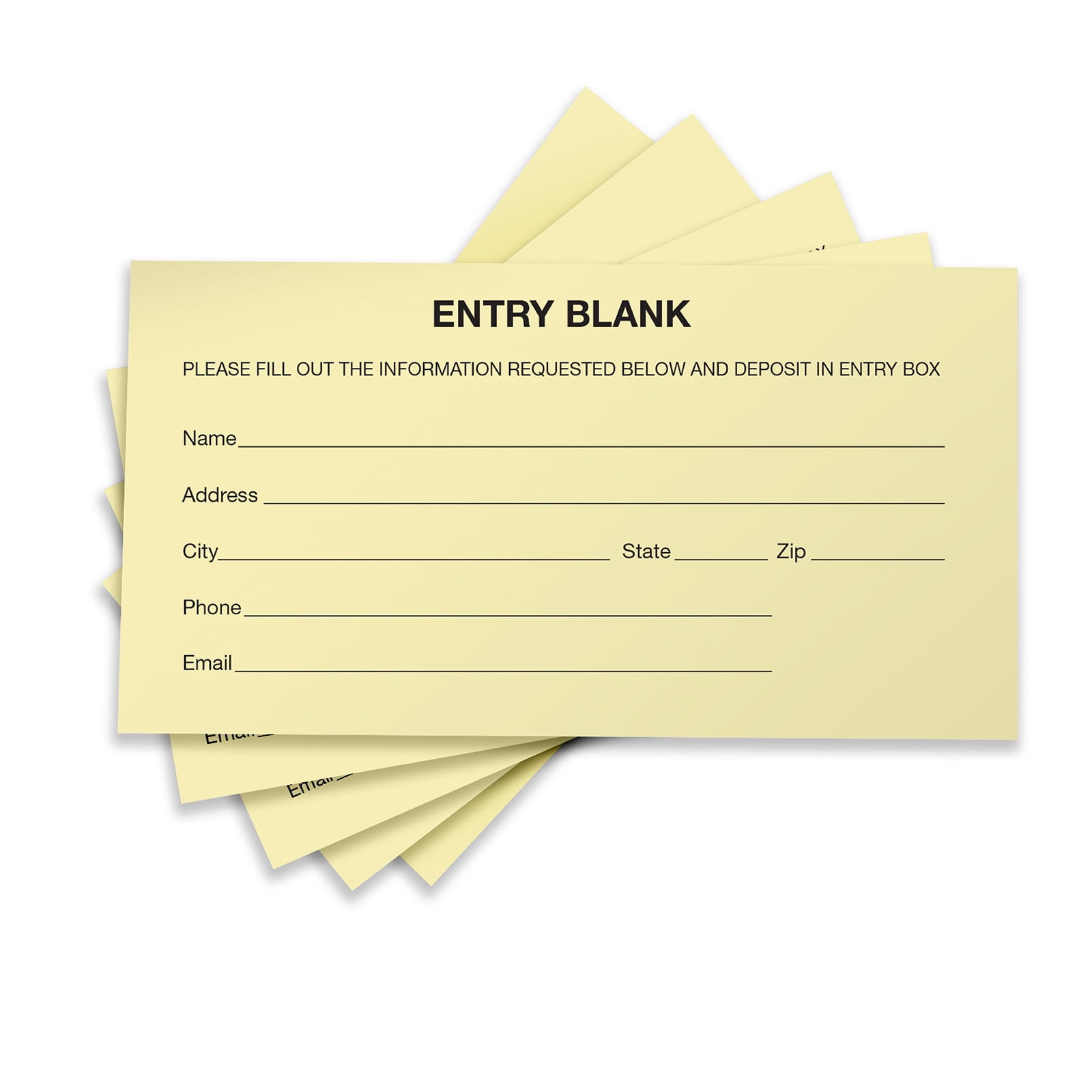 1500 Entry Forms - GPP-0023 Yellow Includes 15 Blank Raffle Ticket Pads -