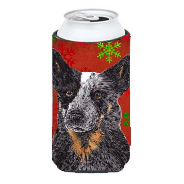 Chien de Bétail Australien Flocons de Neige Rouge Vert Noël Grand Garçon Hugger - 22 à 24 oz.