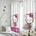 thumbnail image 5 of 2 Panels Print Pattern Nursery Curtains Boys Girls Kids Hello Kawaii Cat Cute Window Drapes for Living Bedroom Playroom Room Decor Rod Pocket 52x84 Inch, 5 of 5