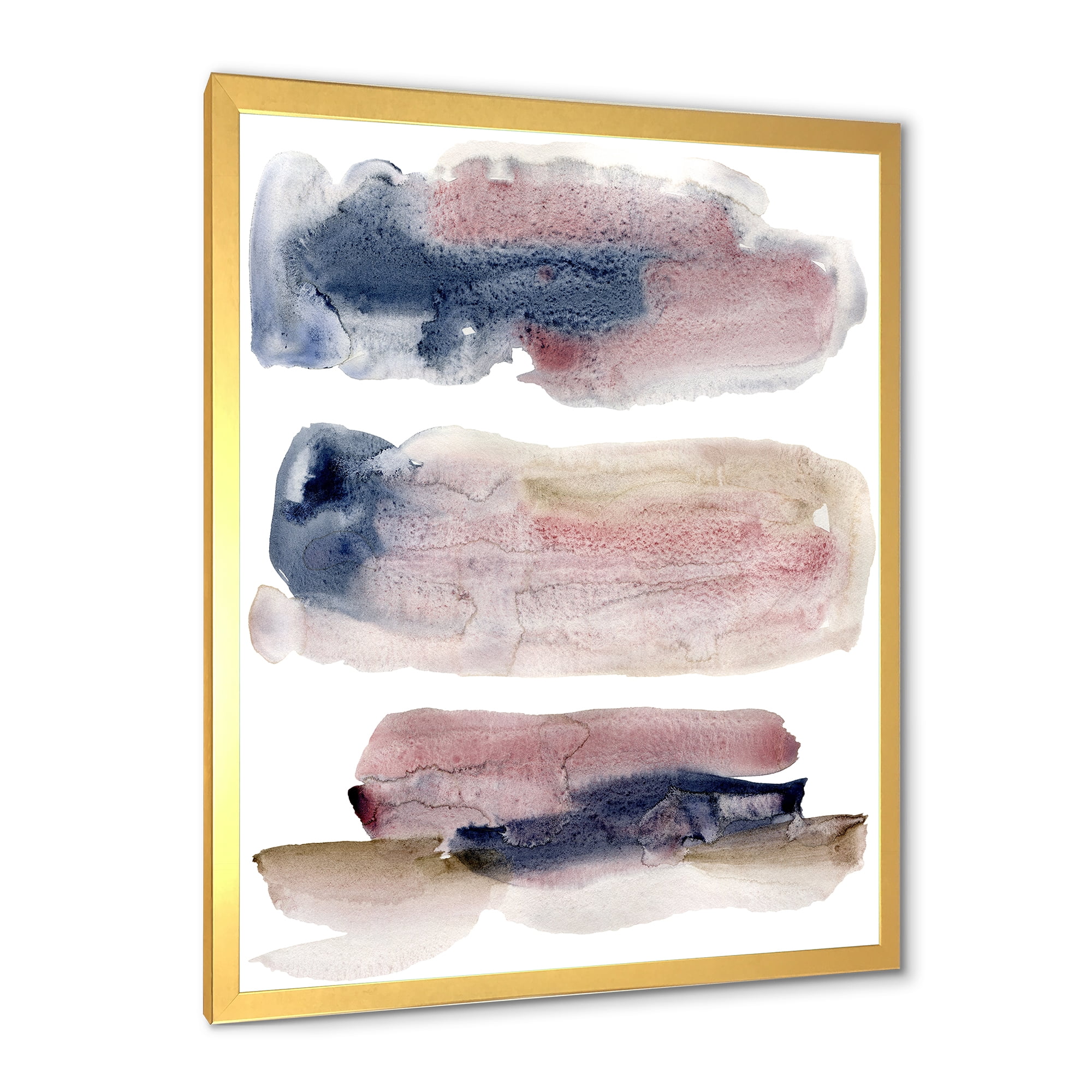 Designart 'Beige Blue and Pink Clouds' Modern Framed Art Print
