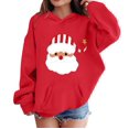 thumbnail image 6 of Mercatoo Kids Christmas Hoodie Girls Winter Cute Santa Graphic Long Sleeve Pullover Sweater Holiday Party Soft Cotton Clothes, 6 of 6