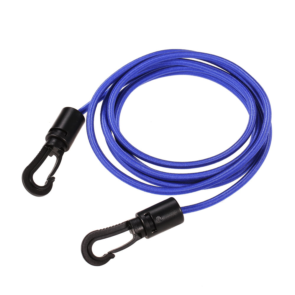 Pair of Tie-Down Bungee Cord with Stainless Steel Center Hook Attachments 