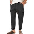 thumbnail image 1 of WEAIXIMIUNG Cargo Sweat Pants Mens Spring Summer Leisure Vacation Party Beach Hawaii Solid Color Linen Pocket Overalls, 1 of 8
