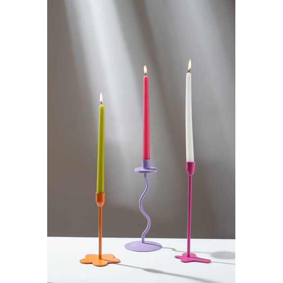 Home Décor Groovy Glow Lilac Candle Holder - Stylish 4x10 Inch Decorative Candle Holder for Living Room & Home Accents