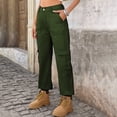 thumbnail image 6 of Jeans for Women Casual Lightweight Elastic Waist Stretchy Pants Summer Trouses with Pockets Army Green XXL, 6 of 7