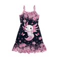 thumbnail image 6 of Uourmeti Girls Summer Dresses Cute Rabbit Swing Dress for Girls 7-8T Soft Spaghetti Straps A-Line Tiered Dresses Kids Princess Sundress, 6 of 7