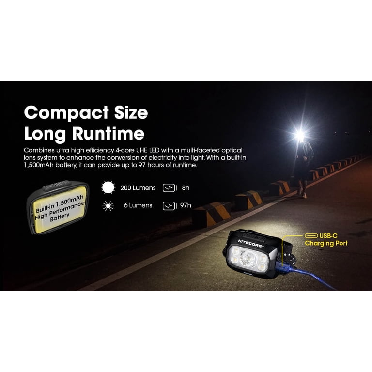 Nitecore NU30 Headlamp – 500 Lumens, USB-C Rechargeable, Waterproof, Lightweight For Outdoor Adventures