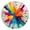 Colorful Radial Paint, variant on Blue White Tie Dye Mandala Pattern Round Fitted Tablecloth with Elastic Edge,Dining Table Cover Waterproof,Outdoor Round Tablecloth for Camping,Dining,Indoor and Outdoor