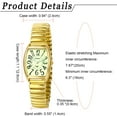 thumbnail image 2 of Avaner Women's Big Dial Easy Reader Watch Gold/Silver Tone Elastic Stretch Band Wristwatch, 2 of 5