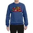 thumbnail image 2 of Wild Bobby, Colorful Rainbow Cat Animal Lover Unisex Crewneck Graphic Sweatshirt, Vintage Heather Blue, 3XL, 2 of 3