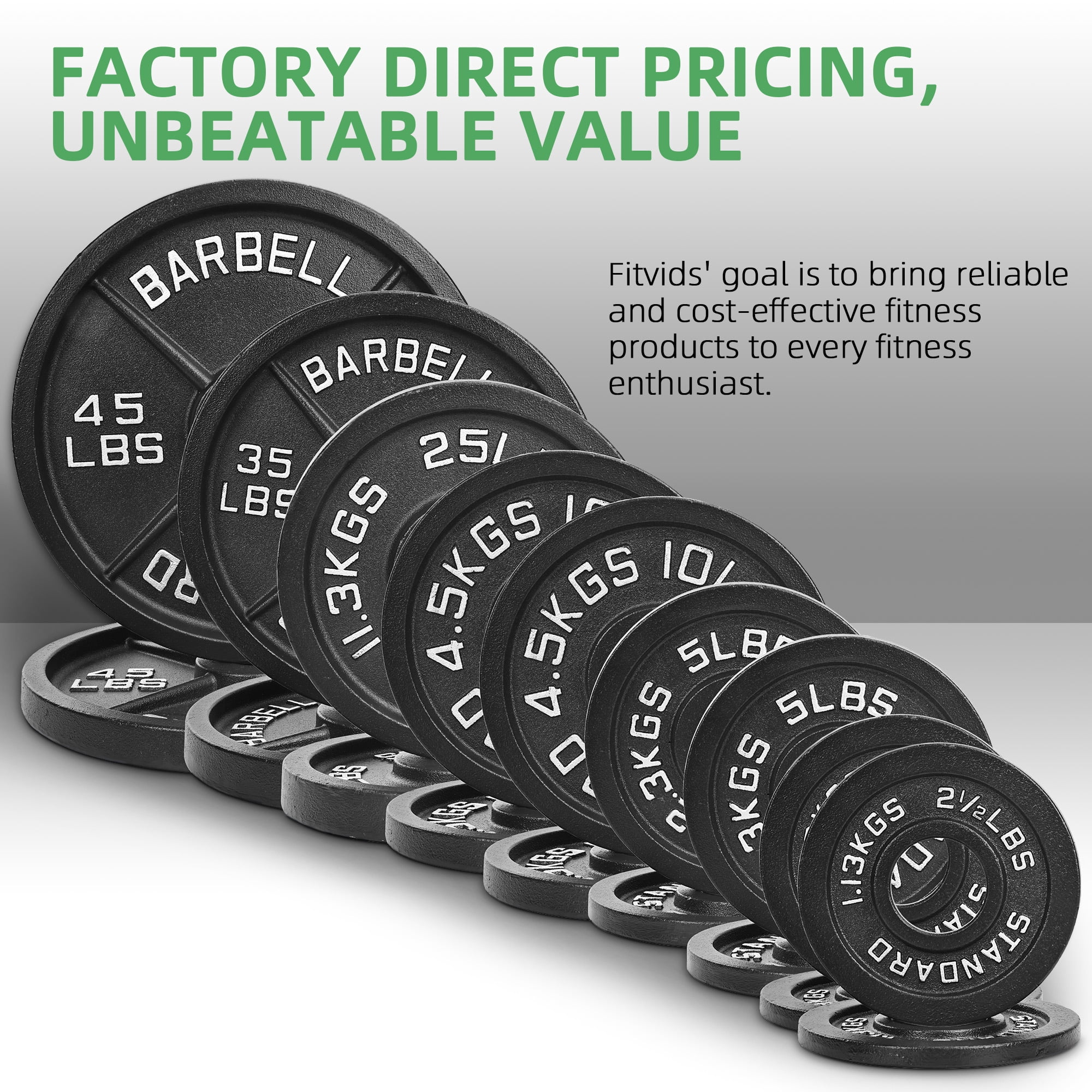 BalanceFrom Classic Cast Iron Weight Plates for Strength Training, 2-Inch, 25-Pound, Single