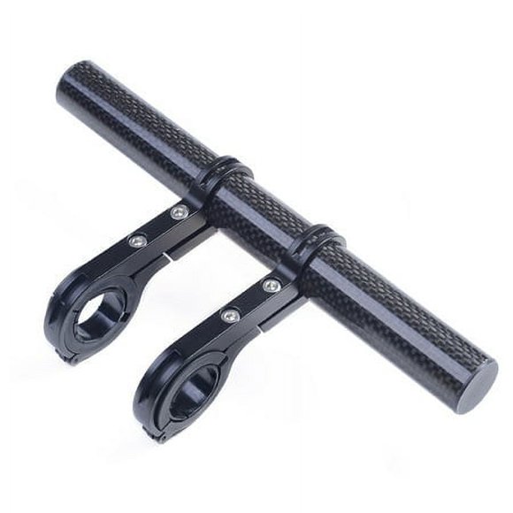 UPANBIKE Bike Handlebar Extender Bike Computers Mount, Carbon Fiber Bar Aluminum Alloy Mount, 20cm Double Mounts Black