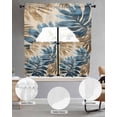 thumbnail image 2 of Blue Brown Palm Leaf Swag Curtains for Living Room/Bedroom Windows, Retro Summer Botanical Kitchen Curtains and Valances Set 36 Inch Length, Light Filtering Swags Valance Curtain Panels, 2 of 5