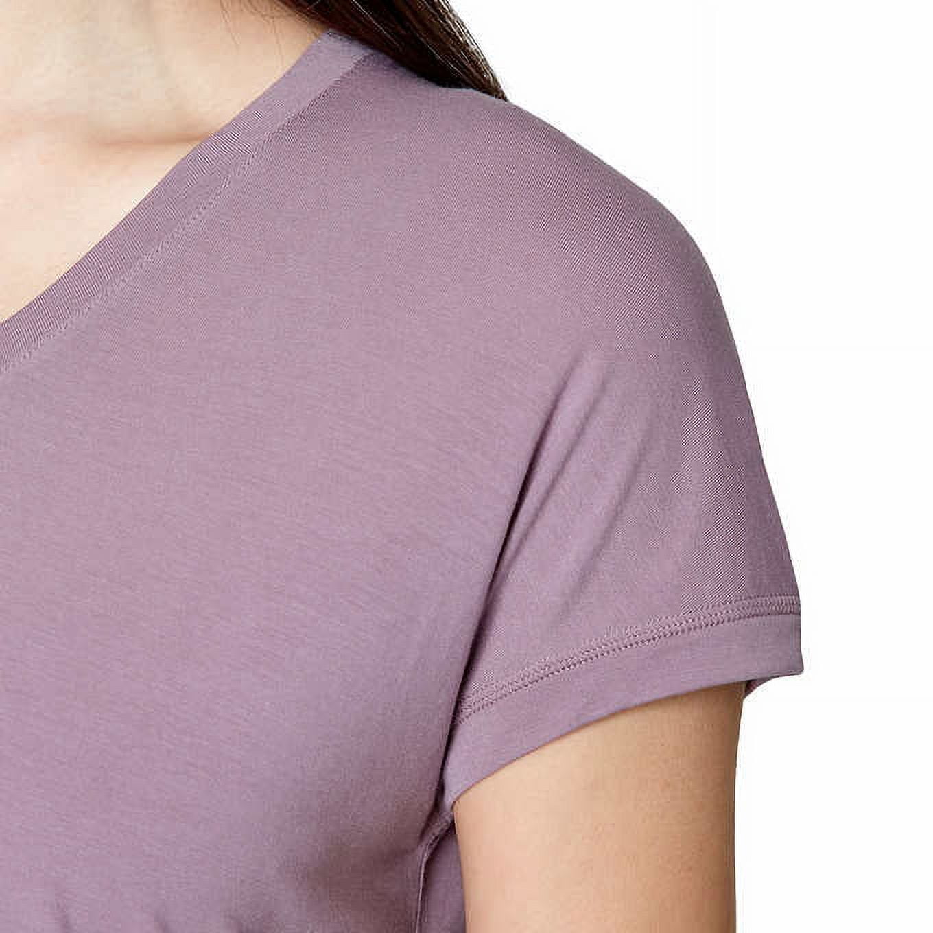 Mondetta Women's Soft Moisture Wicking Dropped Shoulder V-neck T-Shirt 