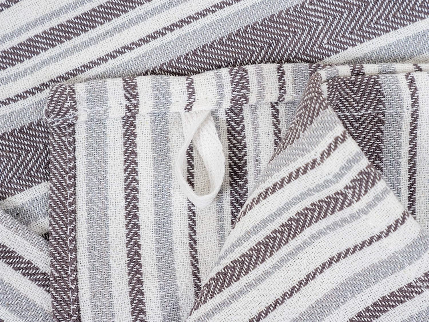 KAF Home Assorted Flat Kitchen Towels, 100% Cotton Dish Cloths, 18” x 28” Gray, 10-Pack